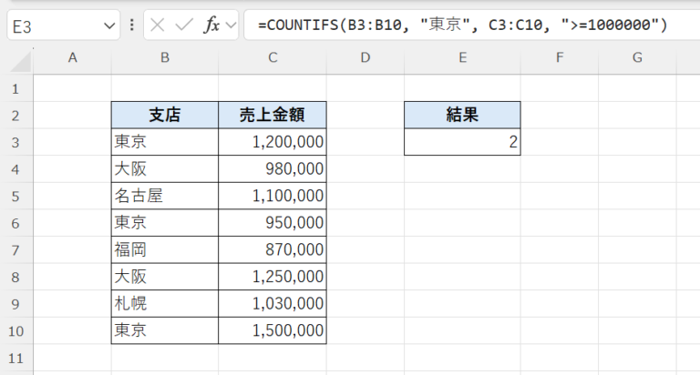 Excel関数入門：COUNTIFS関数の使い方【複数条件で数える】 | パソコン検定